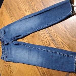 KUT FROM THE KLOTH Jeans Womens 2 BLUE CARLO Ankle Skinny Raw Hem Denim Preowned